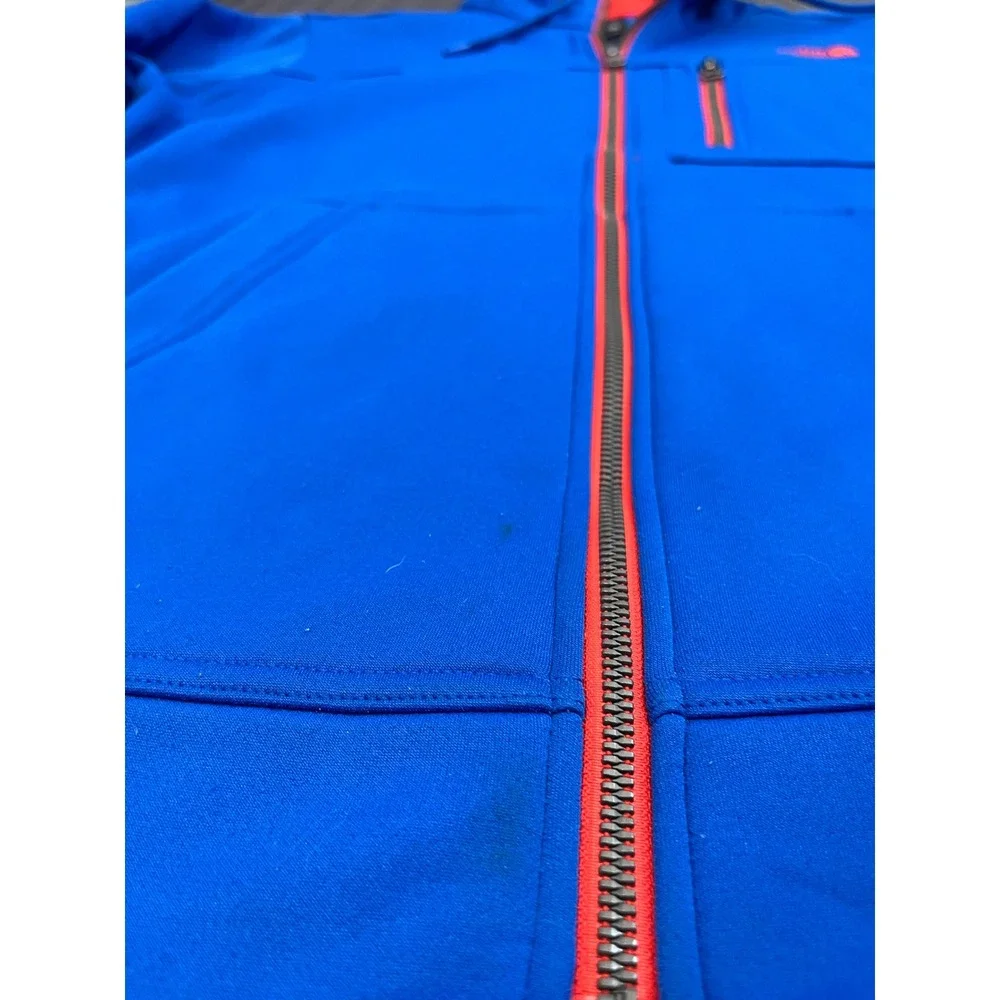 The North Face Full Zip Hoodie Mens M Blue Orange Sweatshirt Hooded Jacket